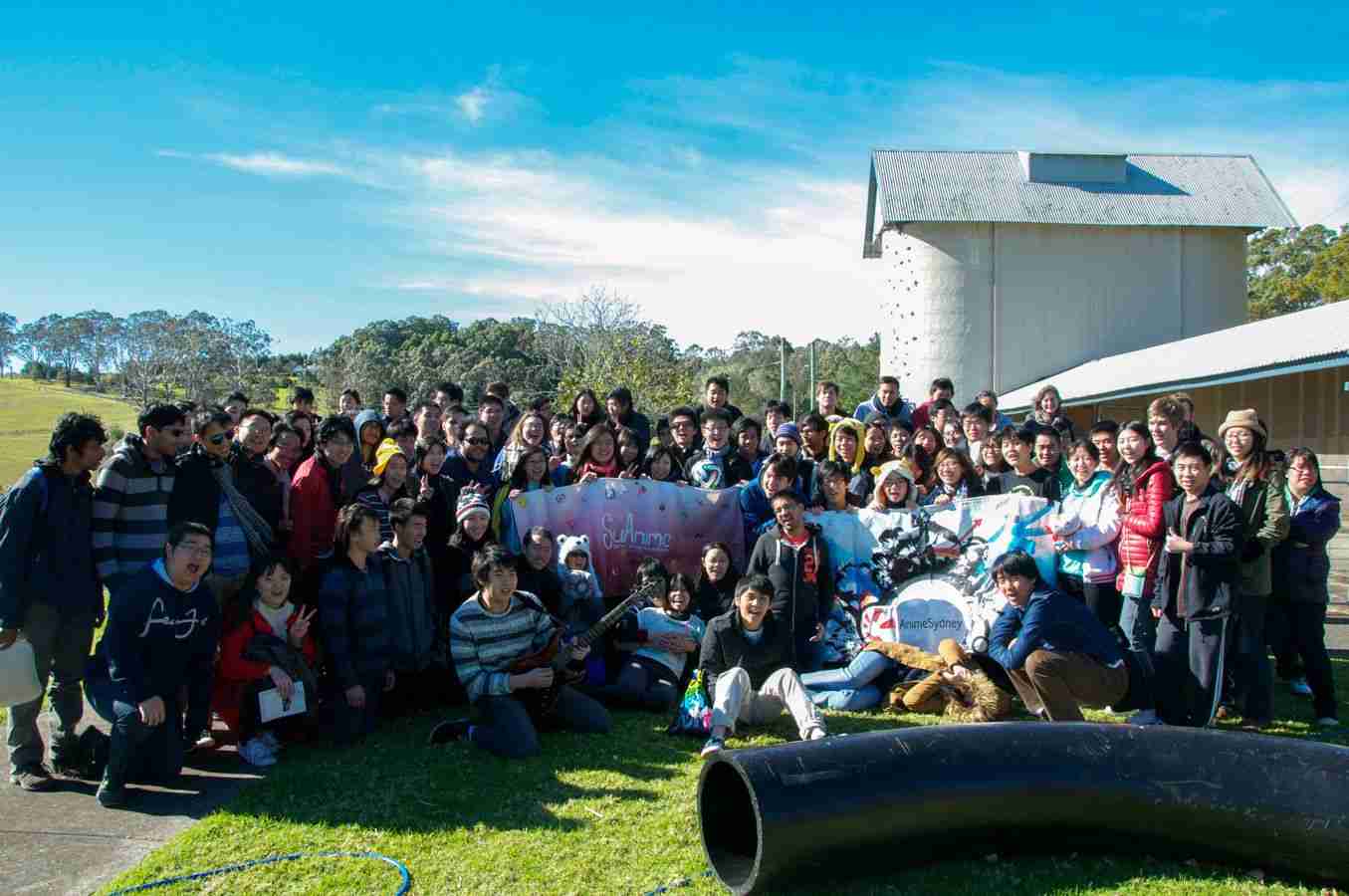 Group photo of people at an Anime Sydney camp